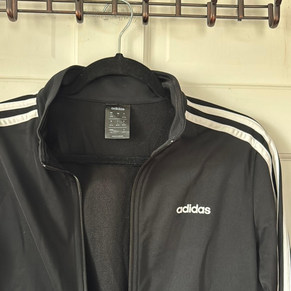 Adidas Retro Black & White Athletic Sweatshirt/Jacket. Size L - Picture 3 of 7